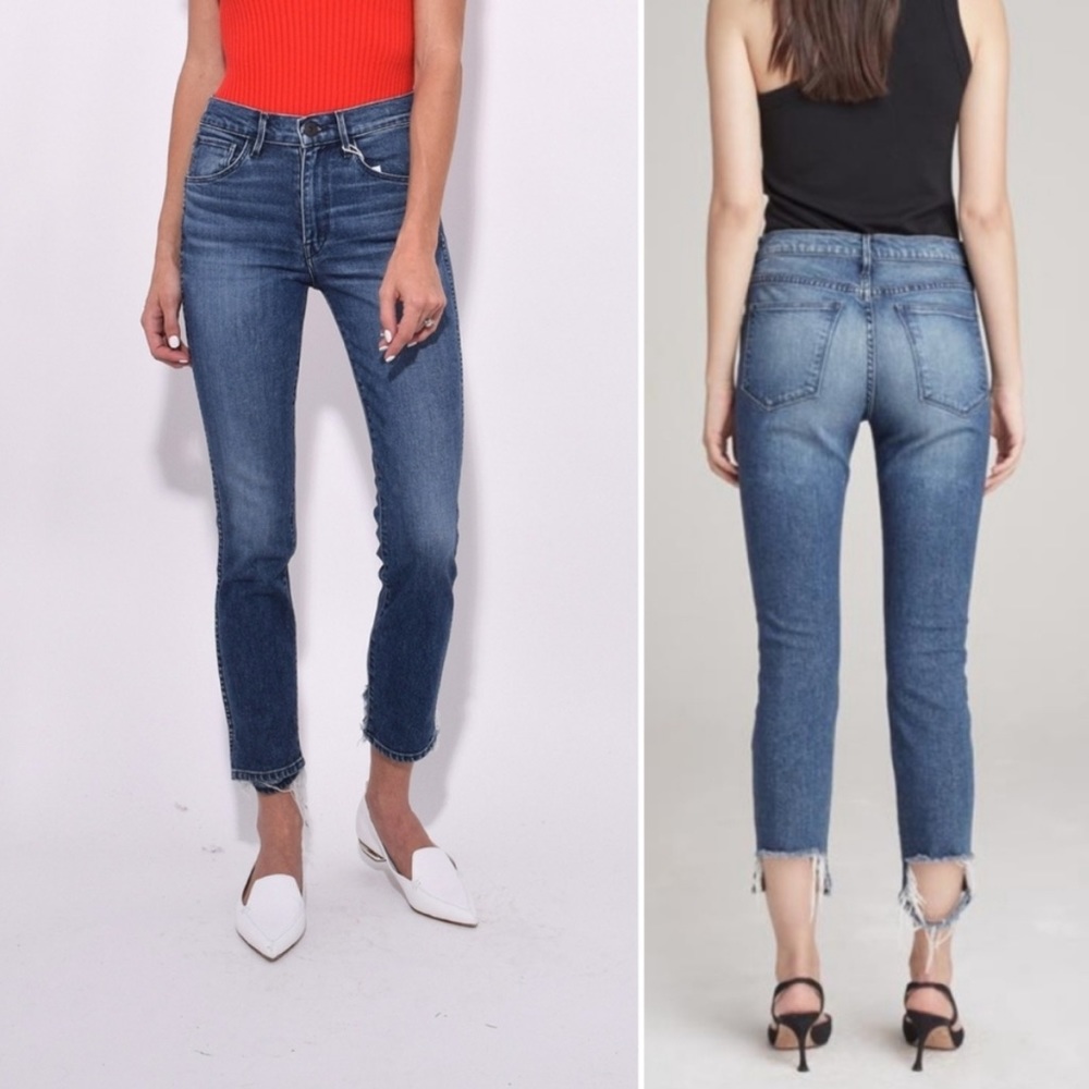 3x1 Straight High Rise Reverse Crop Cammi Jean Size 25